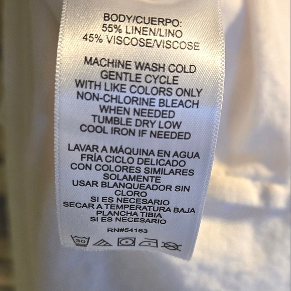 C - Nwt DKNY white linen midi length dress - Picture 3 of 5